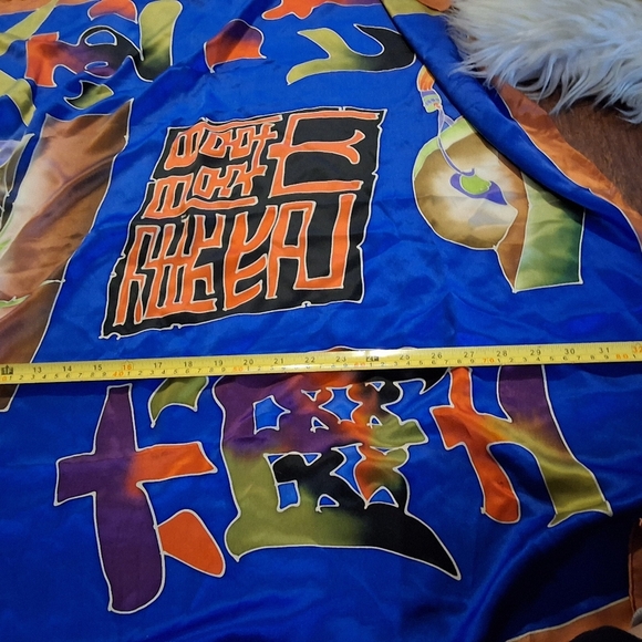 Chinese Character Silk Large Vibrant Color Scarf - Picture 9 of 9